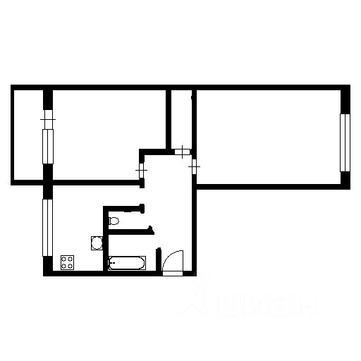 Планировка этой квартиры по данным Циан