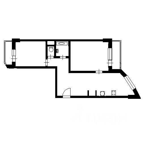 Планировка этой квартиры по данным Циан