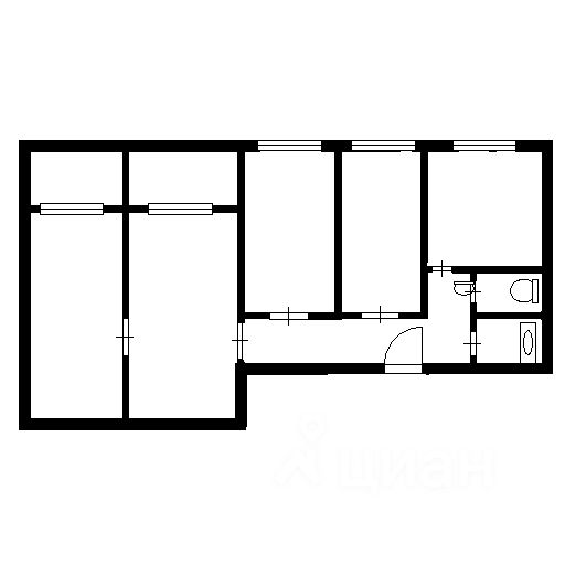 Планировка этой квартиры по данным Циан