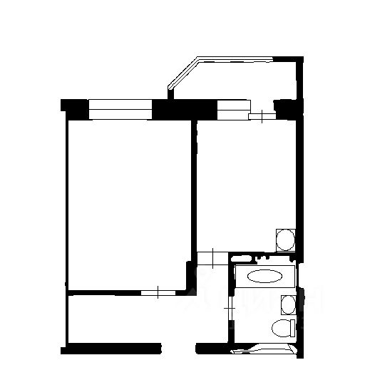 Планировка этой квартиры по данным Циан