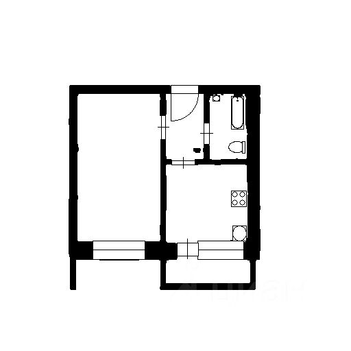 Планировка этой квартиры по данным Циан