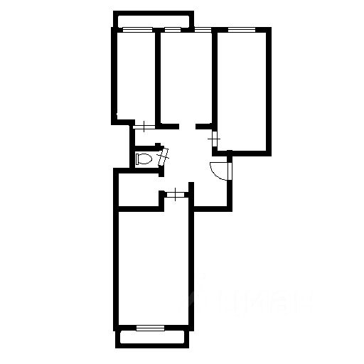 Планировка этой квартиры по данным Циан