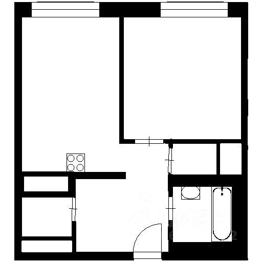 Планировка этой квартиры по данным Циан