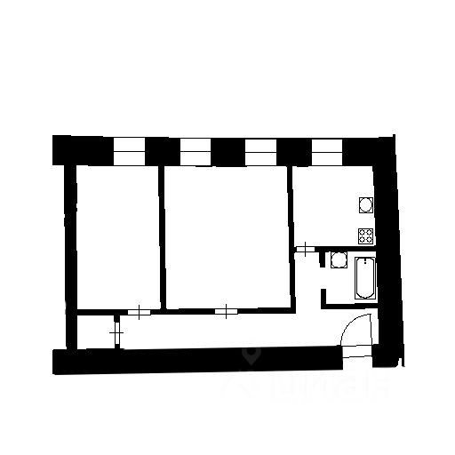 Планировка этой квартиры по данным Циан