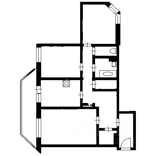 Планировка этой квартиры по данным Циан