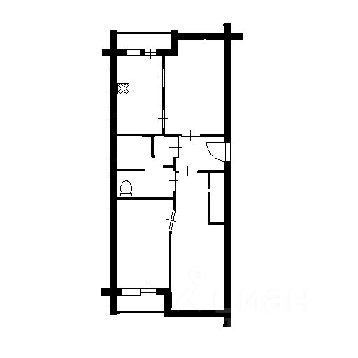 Планировка этой квартиры по данным Циан