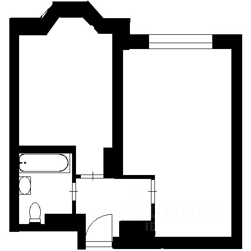 Планировка этой квартиры по данным Циан