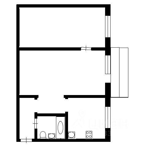 Планировка этой квартиры по данным Циан