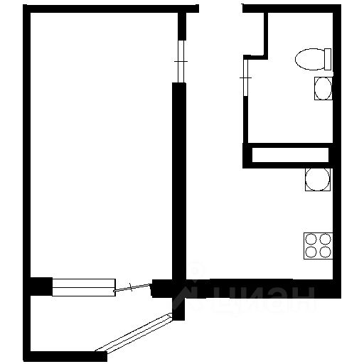 Планировка этой квартиры по данным Циан