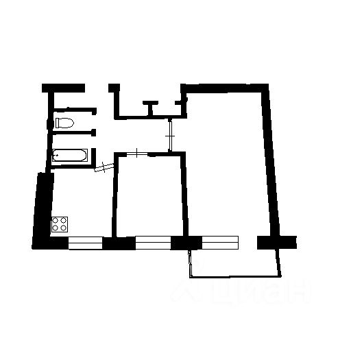Планировка этой квартиры по данным Циан