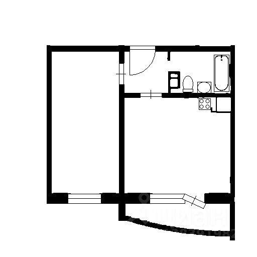 Планировка этой квартиры по данным Циан