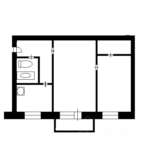 Планировка этой квартиры по данным Циан