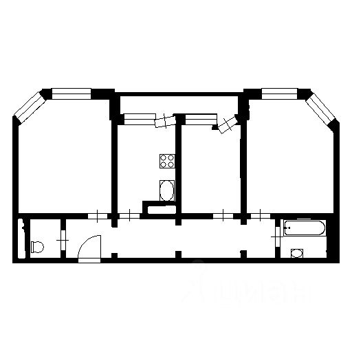 Планировка этой квартиры по данным Циан