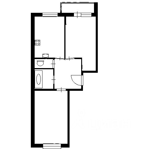 Планировка этой квартиры по данным Циан