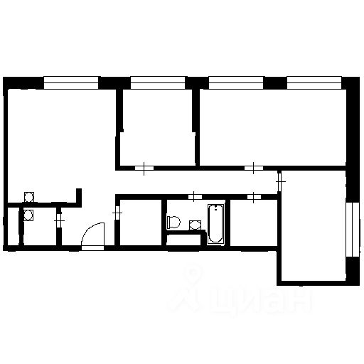 Планировка этой квартиры по данным Циан