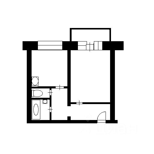 Планировка этой квартиры по данным Циан