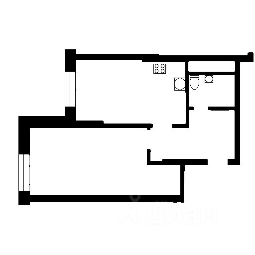 Планировка этой квартиры по данным Циан
