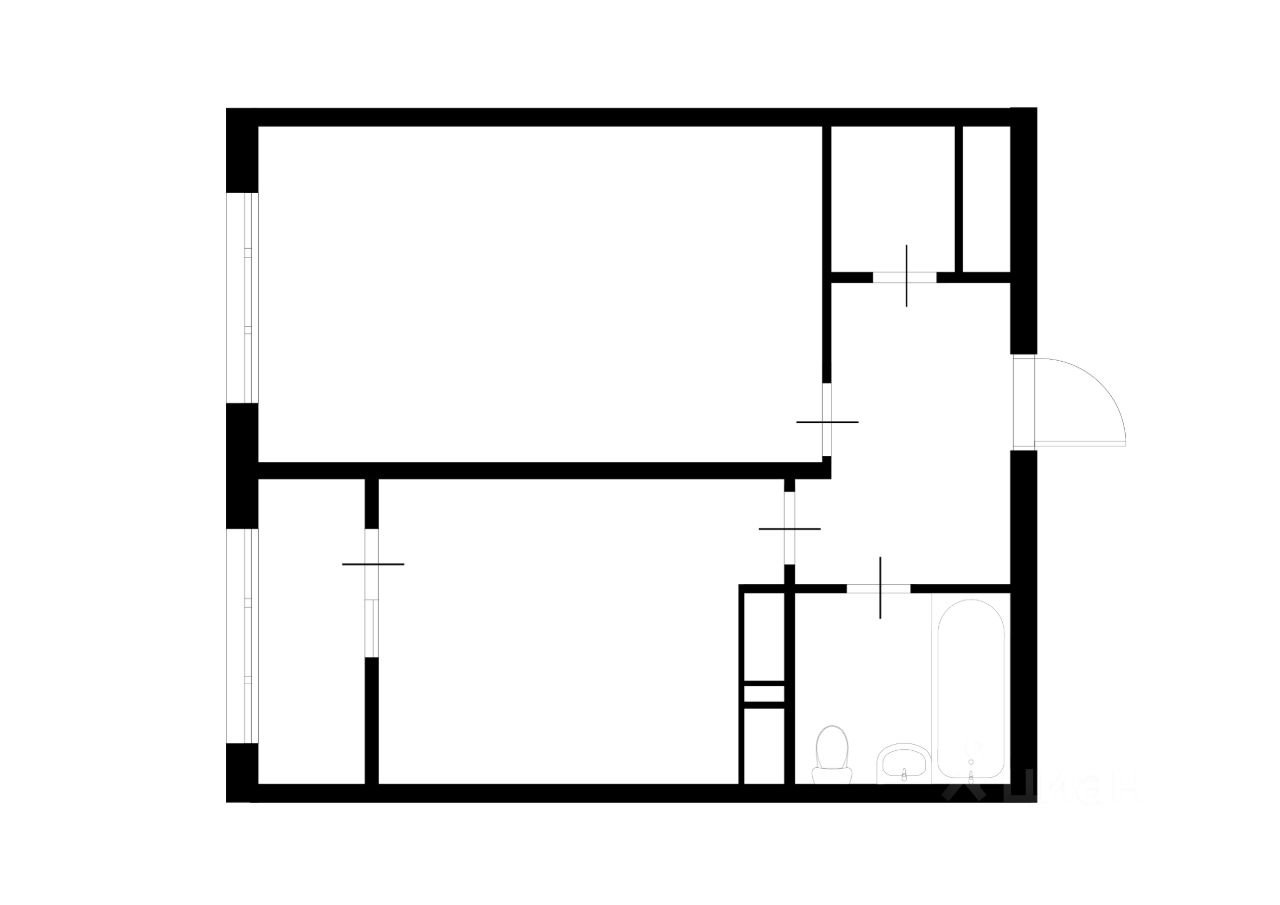 Планировка этой квартиры по данным Циан