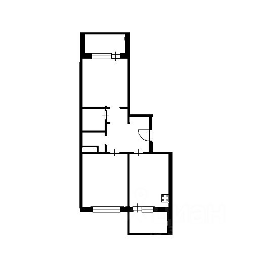 Планировка этой квартиры по данным Циан