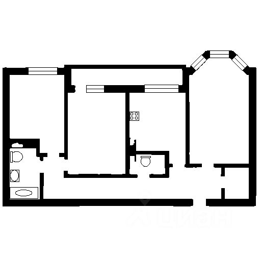 Планировка этой квартиры по данным Циан