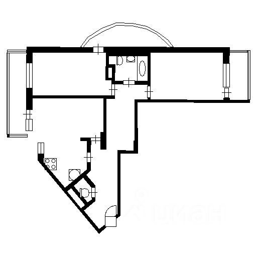 Планировка этой квартиры по данным Циан