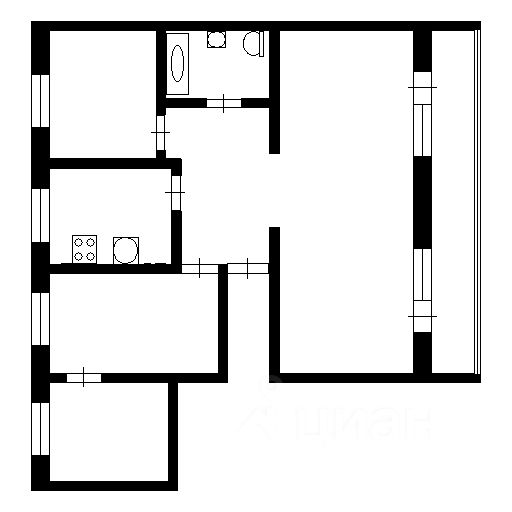Планировка этой квартиры по данным Циан