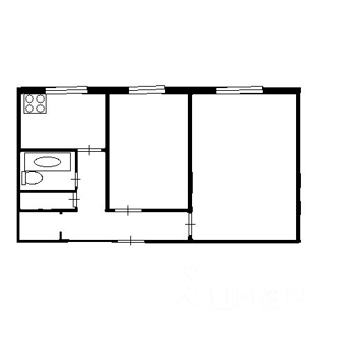 Планировка этой квартиры по данным Циан