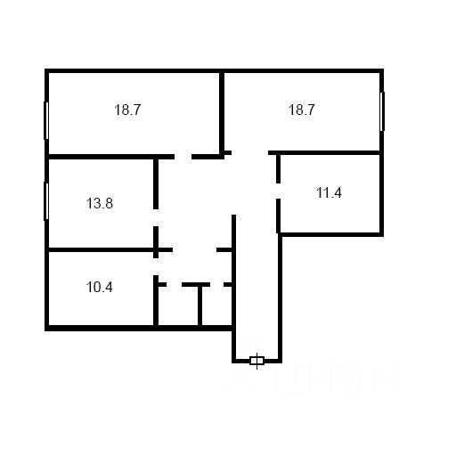 Планировка этой квартиры по данным Циан