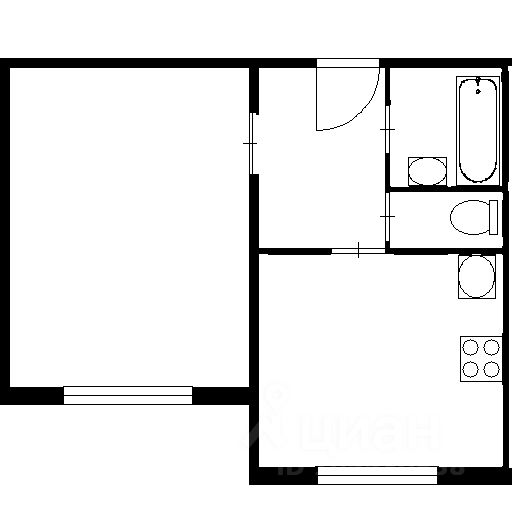Планировка этой квартиры по данным Циан
