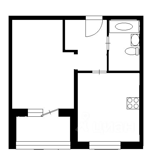 Планировка этой квартиры по данным Циан
