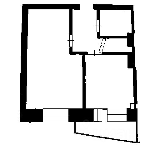 Планировка этой квартиры по данным Циан
