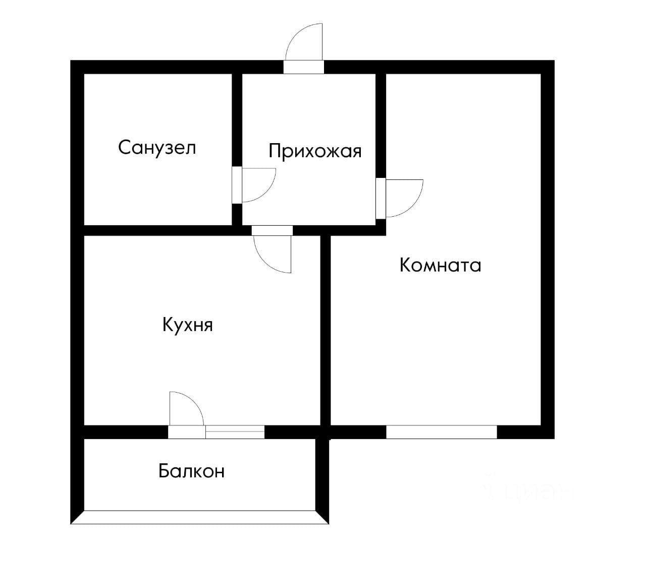 Планировка этой квартиры по данным Циан