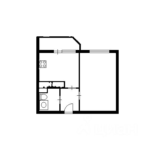 Планировка этой квартиры по данным Циан