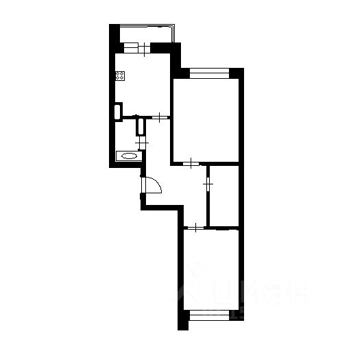 Планировка этой квартиры по данным Циан