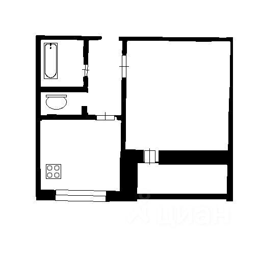 Планировка этой квартиры по данным Циан