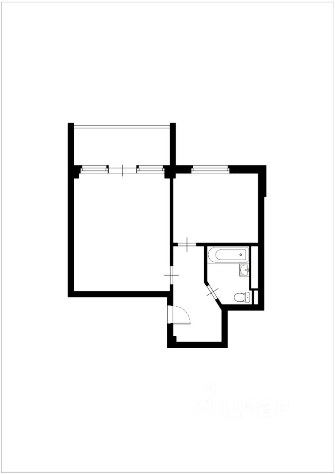 Планировка этой квартиры по данным Циан