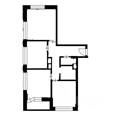 Планировка этой квартиры по данным Циан