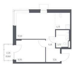 1-комн.кв., 41 м², этаж 7