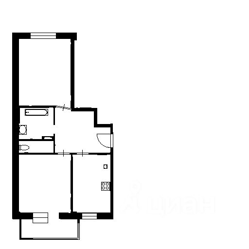 Планировка этой квартиры по данным Циан