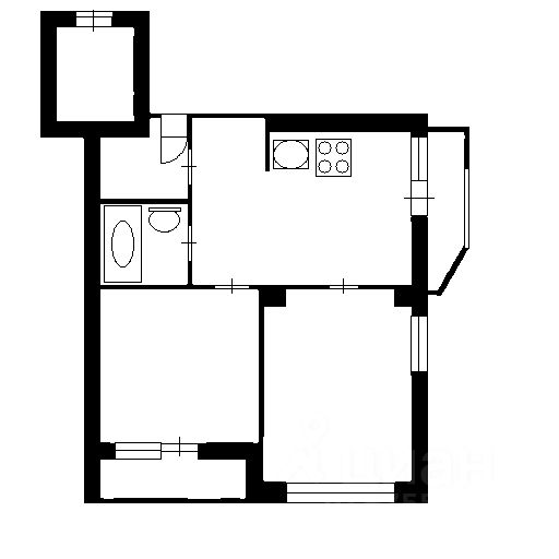 Планировка этой квартиры по данным Циан