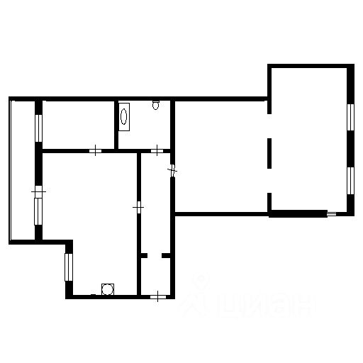 Планировка этой квартиры по данным Циан