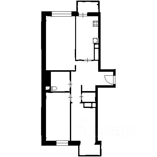 Планировка этой квартиры по данным Циан