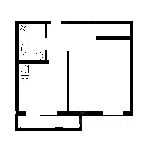 Планировка этой квартиры по данным Циан