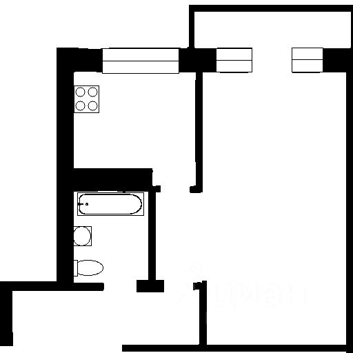 Планировка этой квартиры по данным Циан