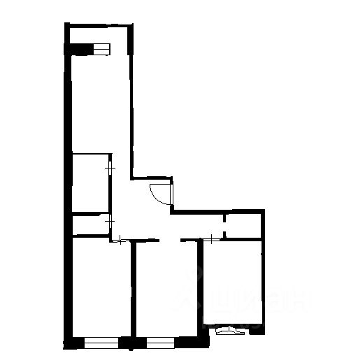 Планировка этой квартиры по данным Циан