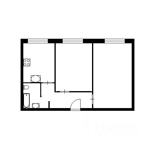 Планировка этой квартиры по данным Циан