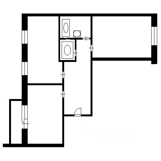 Планировка этой квартиры по данным Циан