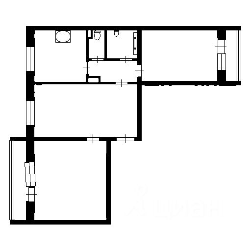 Планировка этой квартиры по данным Циан