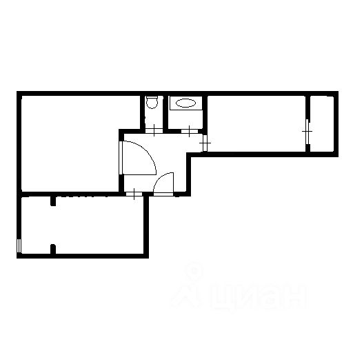 Планировка этой квартиры по данным Циан
