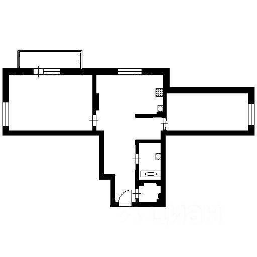 Планировка этой квартиры по данным Циан